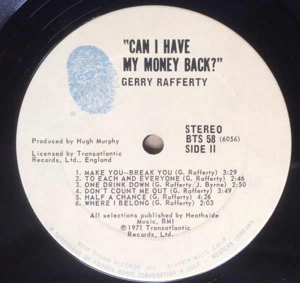 Gerry Rafferty : Can I Have My Money Back? (LP, Album)
