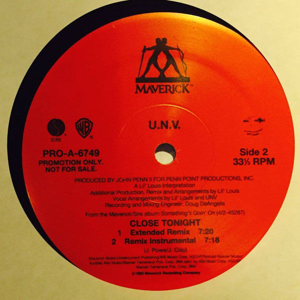 UNV : Close Tonight (12", Promo)