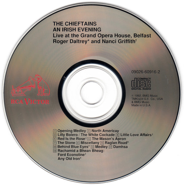 The Chieftains With Roger Daltrey And Nanci Griffith : An Irish Evening (Live At The Grand Opera House, Belfast) (CD, Album)