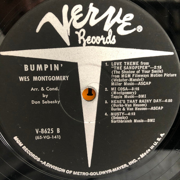 Wes Montgomery : Bumpin' (LP, Album, Mono, Gat)