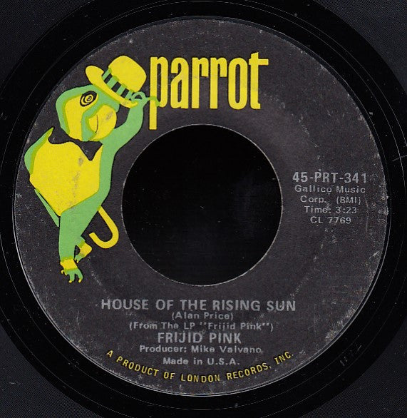 Frijid Pink : The House Of The Rising Sun (7", Single, Styrene, Ter)