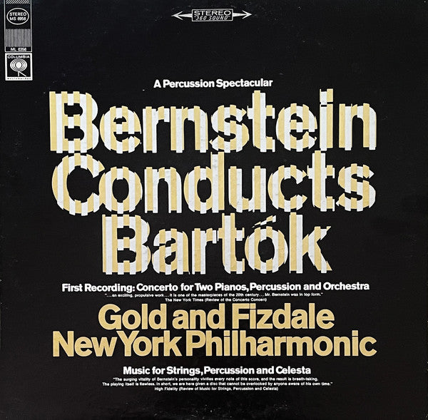 Leonard Bernstein, Béla Bartók, Arthur Gold And Robert Fizdale, New York Philharmonic : Bernstein Conducts Bartok (A Percussion Spectacular) (LP, Album)