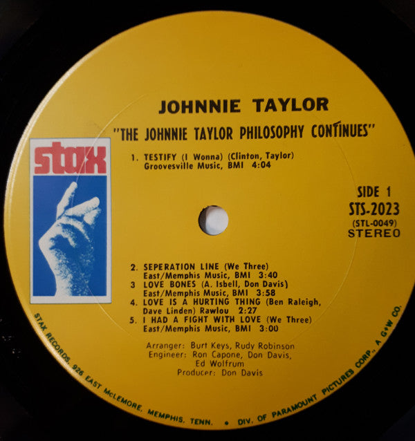 Johnnie Taylor : The Johnnie Taylor Philosophy Continues (LP, Album)