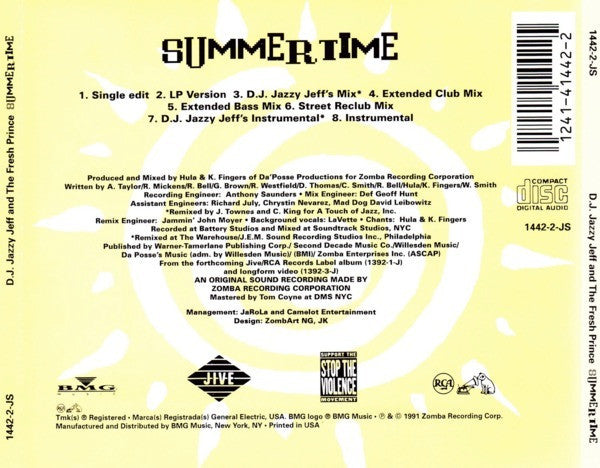 DJ Jazzy Jeff & The Fresh Prince : Summertime (CD, Maxi)