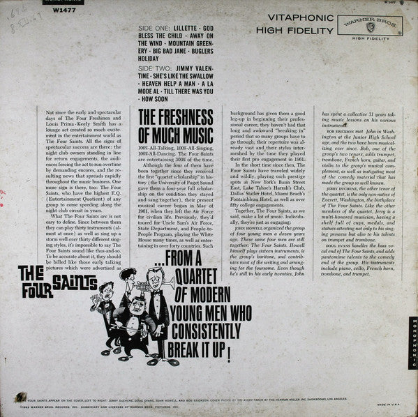 The Four Saints : A Most Refreshing New Group (LP, Album, Mono)