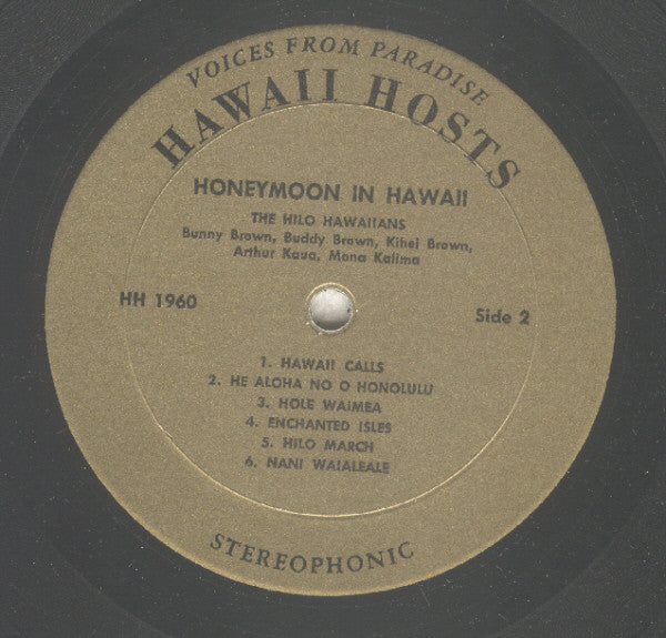 The Hilo Hawaiians : Honeymoon In Hawaii (LP, Album, Gol)