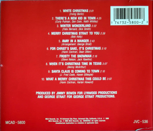 George Strait : Merry Christmas Strait To You (CD, Album, RE)