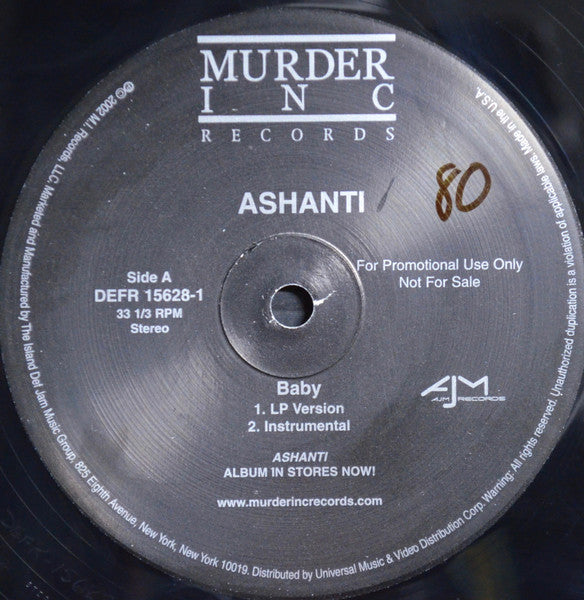 Ashanti : Baby (12", Single, Promo)