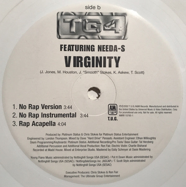 TG4 Featuring Needa-S : Virginity (12", Promo, Whi)