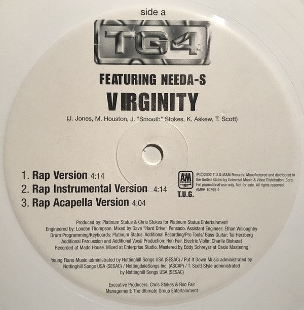 TG4 Featuring Needa-S : Virginity (12", Promo, Whi)