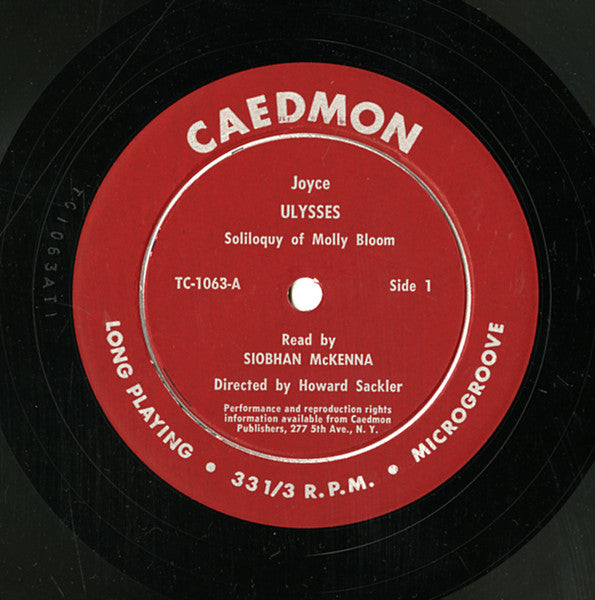 James Joyce read by Siobhan McKenna, E.G. Marshall : Ulysses:  Soliloquies Of Molly And Leopold Bloom (LP)