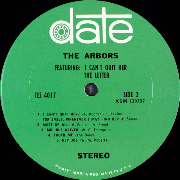 The Arbors : Featuring: I Can't Quit Her - The Letter (LP, Album, Pit)