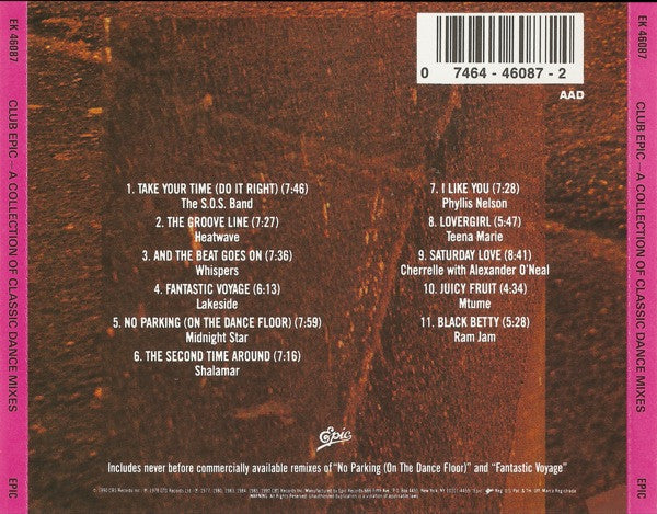 Various : Club Epic (A Collection Of Classic Dance Mixes) Volume 1 (CD, Comp, RM)