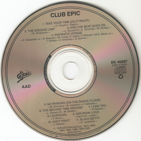 Various : Club Epic (A Collection Of Classic Dance Mixes) Volume 1 (CD, Comp, RM)