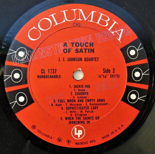 J.J. Johnson Quartet : A Touch Of Satin (LP, Album, Mono, Promo)