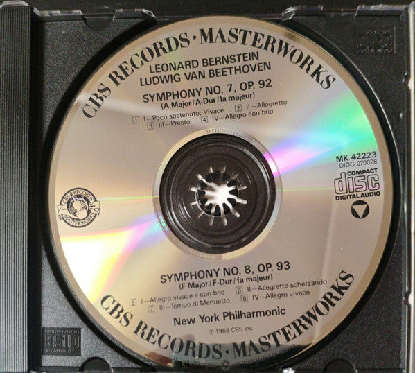Leonard Bernstein / Ludwig Van Beethoven / New York Philharmonic : Symphony No. 7 -  Symphony No. 8 (CD, Comp, RE)