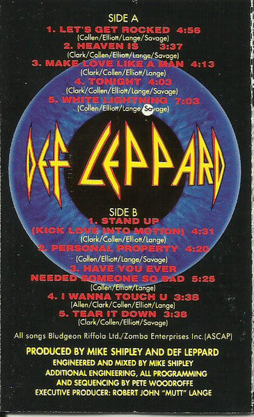 Def Leppard : Adrenalize (Cass, Album, 72,)