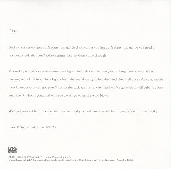 Tori Amos : God (CD, Single, Promo)