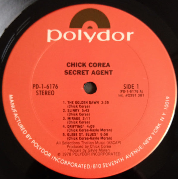 Chick Corea : Secret Agent (LP, Album, Ter)