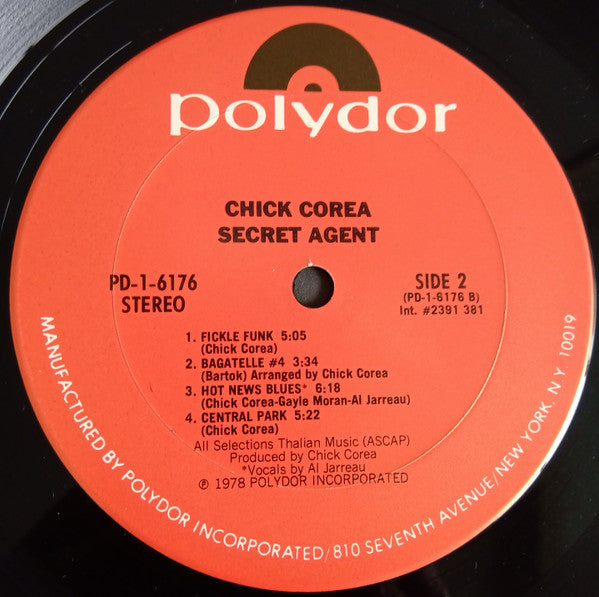 Chick Corea : Secret Agent (LP, Album, Ter)