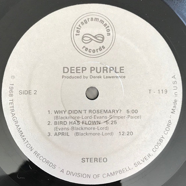 Deep Purple : Deep Purple (LP, Album, RE, Unofficial)