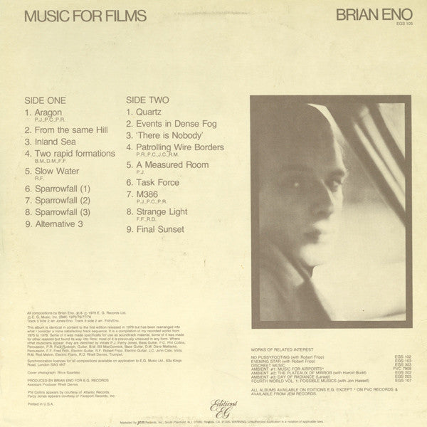 Brian Eno : Music For Films (LP, Album, RE)