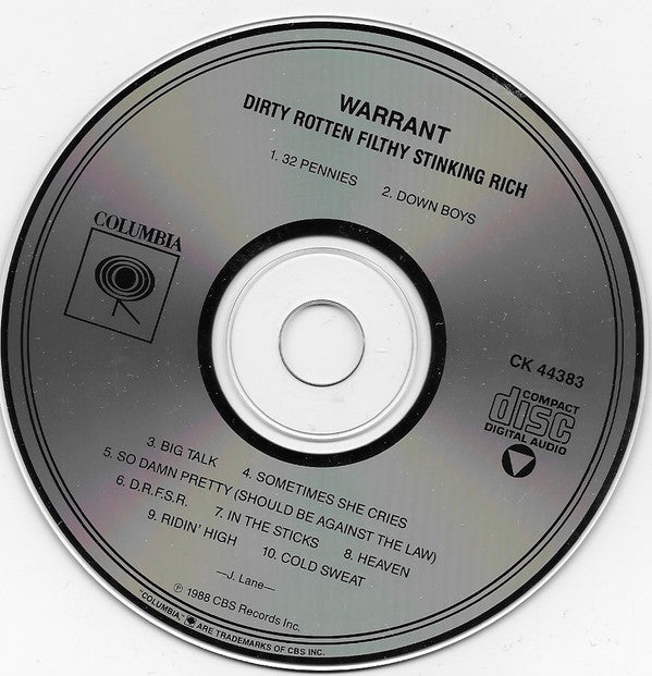 Warrant : Dirty Rotten Filthy Stinking Rich (CD, Album)