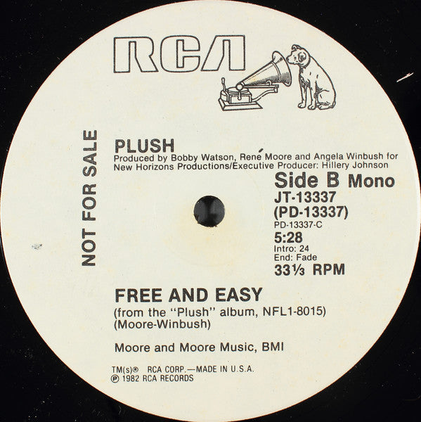 Plush : Free And Easy (12", Mono, Promo)