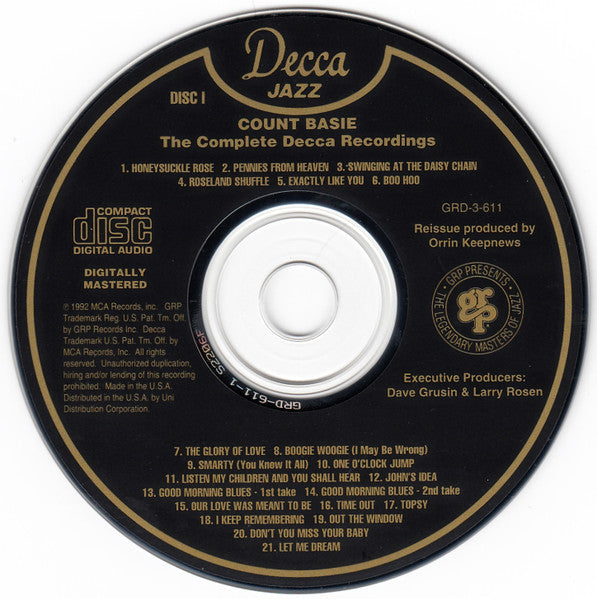 Count Basie : The Complete Decca Recordings (3xCD, Comp)