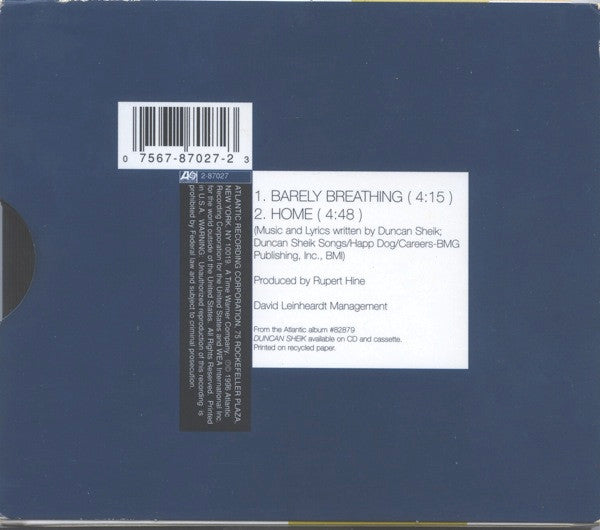 Duncan Sheik : Barely Breathing (CD, Single)