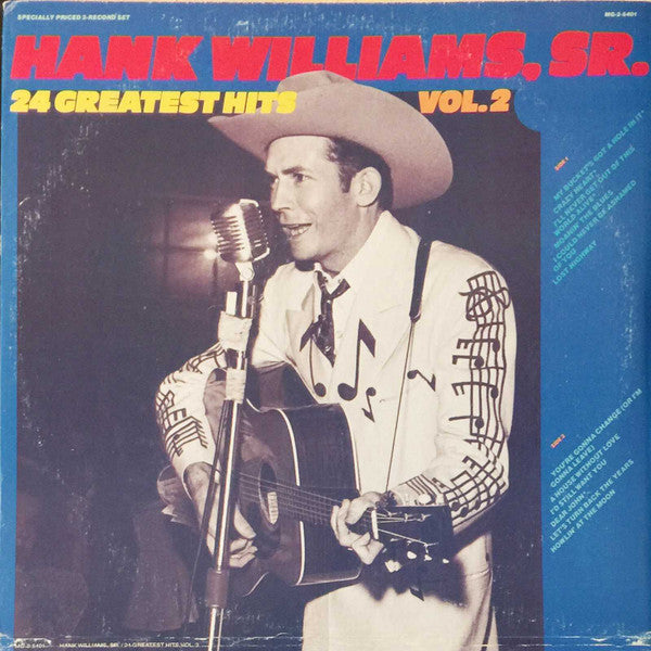 Hank Williams : 24 Greatest Hits Vol. 2 (2xLP, Comp, Club)