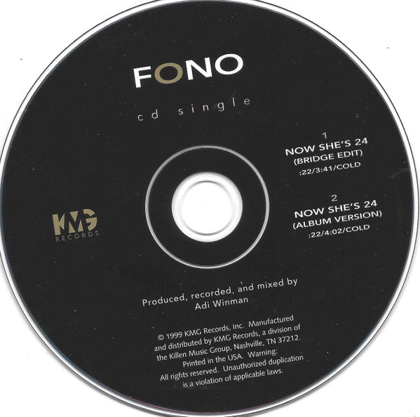 Fono (9) : Now She's 24 (CD, Single, Promo)