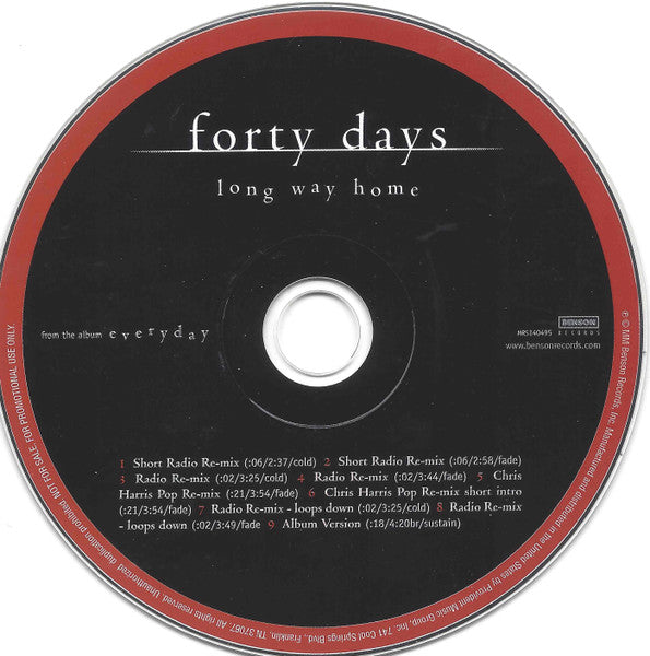 Forty Days : Long Way Home (CD, Maxi, Promo)