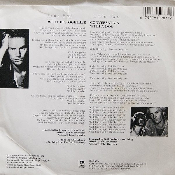 Sting : We'll Be Together (7", Single, Pre)