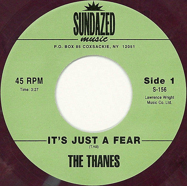 The Thanes : It's Just A Fear / Sun Didn't Come Out Today (7", Single, Mix)