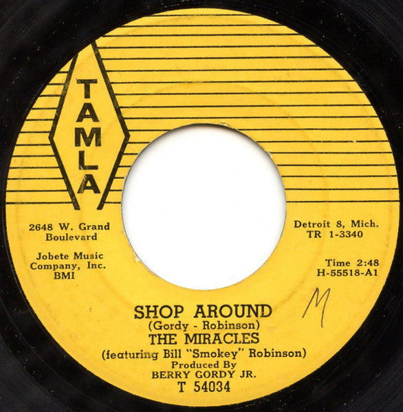 The Miracles : Shop Around / Who's Lovin You  (7", Single, Mono, L1 )