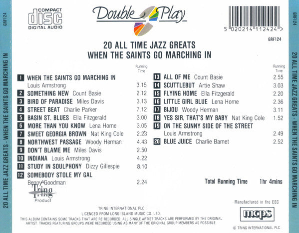 Various : When The Saints Go Marching In - 20 All Time Jazz Greats (CD, Album, Comp, Mono)