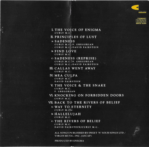 Enigma : M C M X C      a. D. (CD, Album, RE)