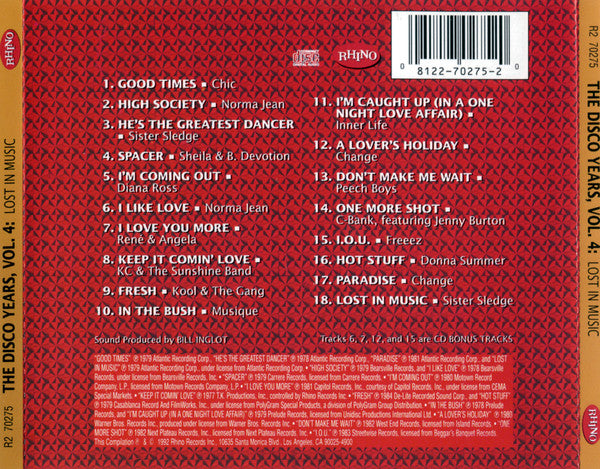 Various : The Disco Years (Lost In Music) Volume Four (CD, Comp, RM, SRC)