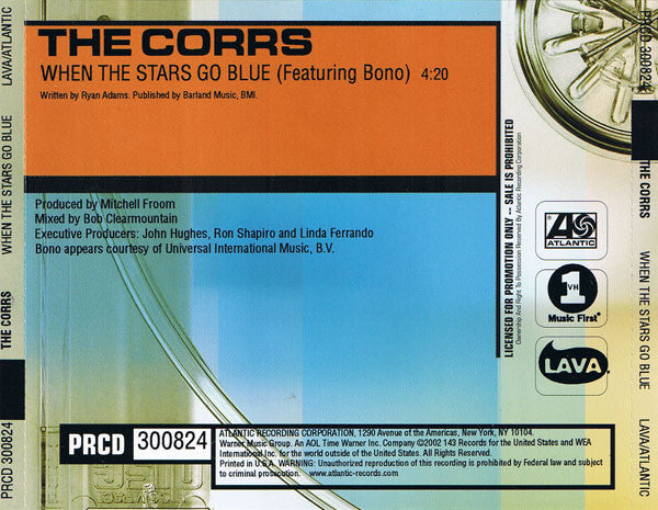 The Corrs Featuring Bono : When The Stars Go Blue (CD, Single, Promo)