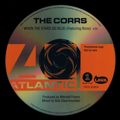 The Corrs Featuring Bono : When The Stars Go Blue (CD, Single, Promo)