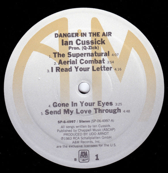 Ian Cussick : Danger In The Air (LP, Album, EMW)