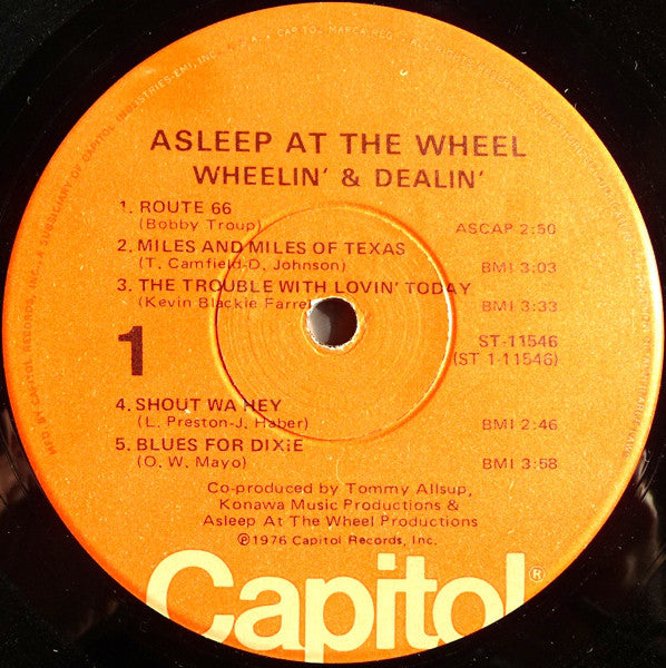 Asleep At The Wheel : Wheelin' And Dealin' (LP, Album, Win)