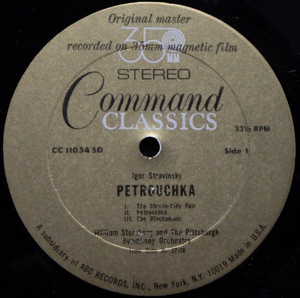 Igor Stravinsky, William Steinberg, Pittsburgh Symphony Orchestra : Petrouchka (LP, 1st)