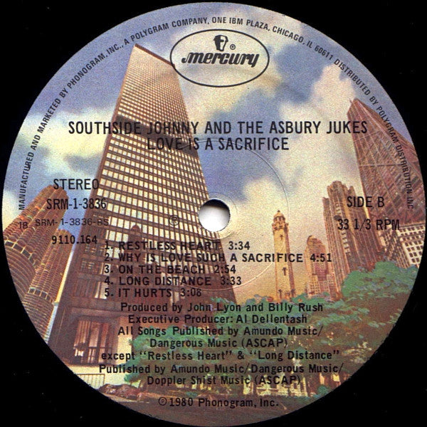 Southside Johnny & The Asbury Jukes : Love Is A Sacrifice (LP, Album, 18 )