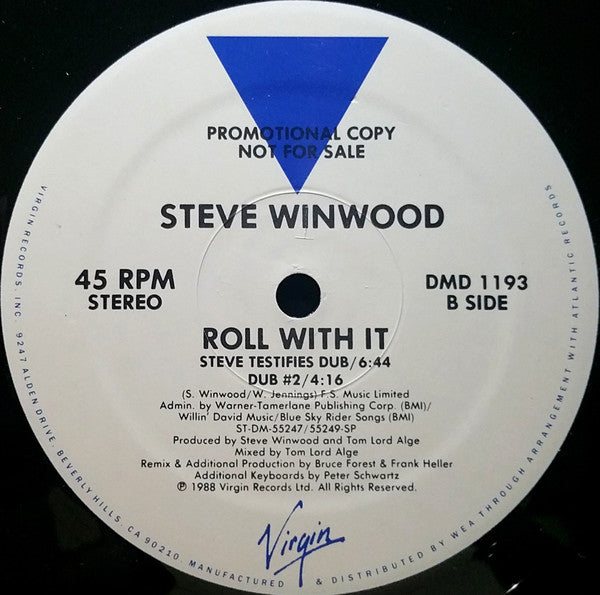 Steve Winwood : Roll With It (12", Promo)