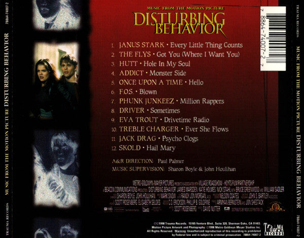 Various : Music From The Motion Picture Disturbing Behavior (CD, Album)