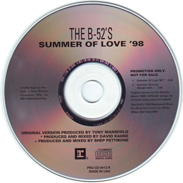 The B-52's : Summer Of Love '98 (CD, Promo)