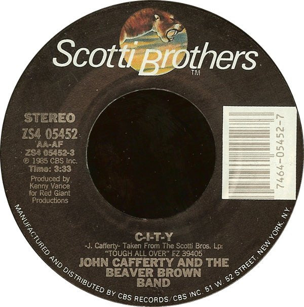 John Cafferty And The Beaver Brown Band : C-I-T-Y  (7", Styrene, Pit)