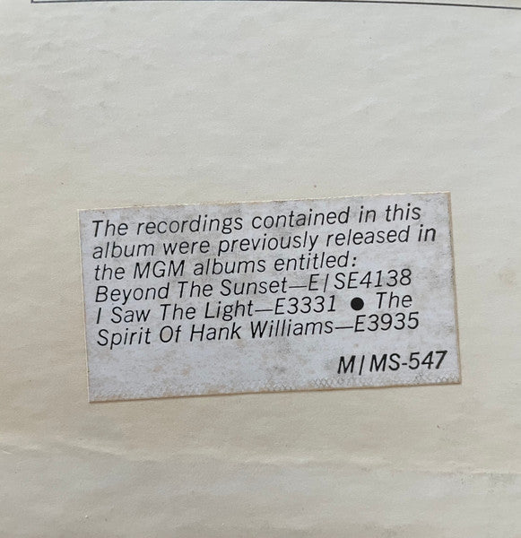 Hank & Audrey : Mr. & Mrs. Hank Williams (LP, Comp, Mono, MGM)